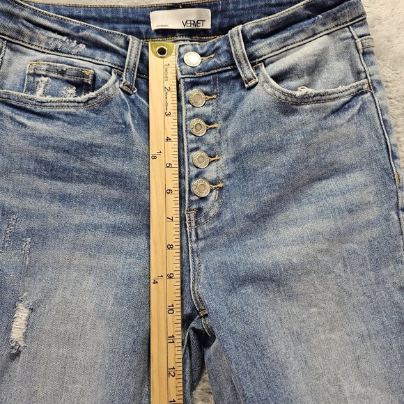 Vervet Jeans Womens 27 Blue Denim Sunney High Rise Skinny Distressed Medium Wash - Picture 10 of 11